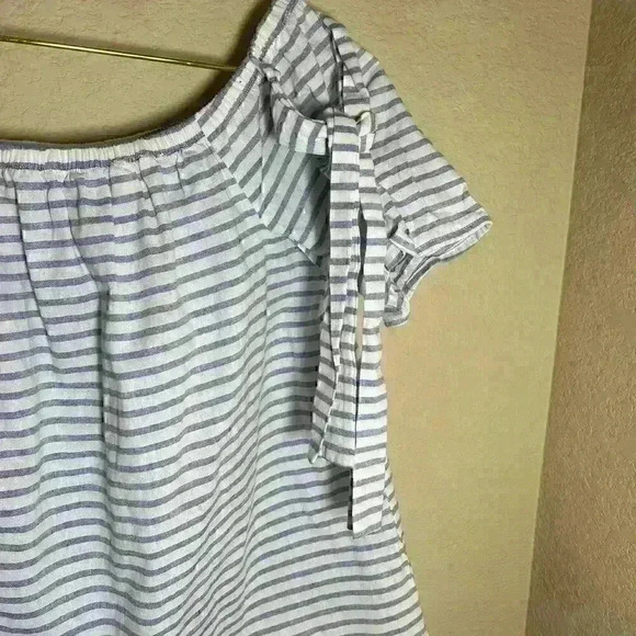soprano off the shoulder cropped shirt size small linen and cotton blend - Picture 2 of 6